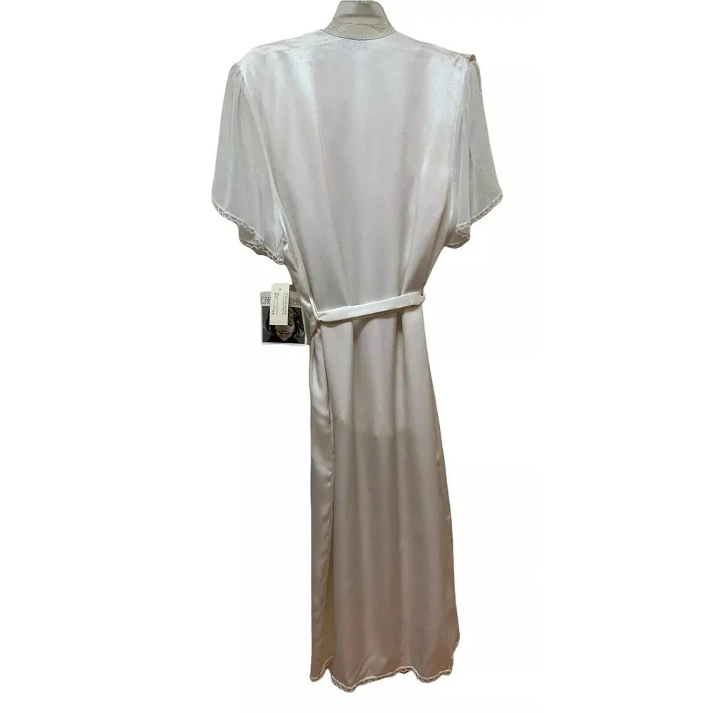 Vintage Peignoir Set Camisole & Robe Silky Satin Retro Glam Union Made NEW NOS